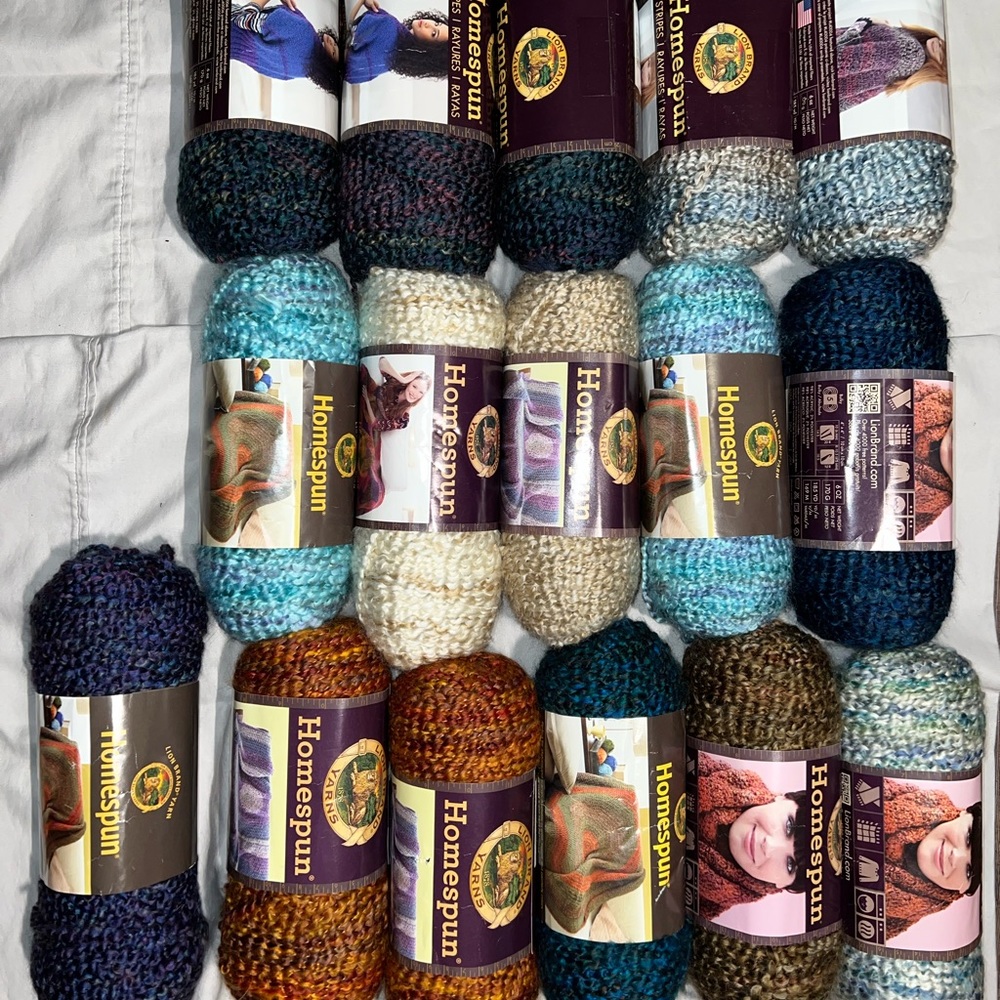 Homespun lions brand acrylic yarn lot